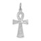 14K White Gold Ankh Cross Pendant Egypt Jewelry 27.4mm x 12.2mm